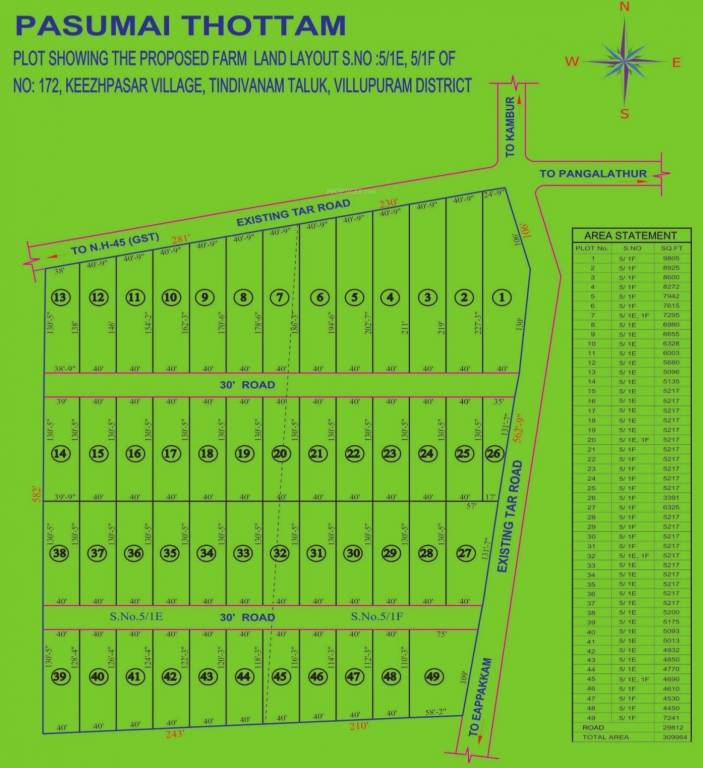 green estates pasumai thottam Layout Plan