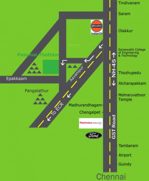green estates pasumai thottam Location Plan