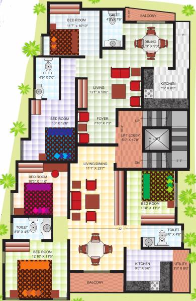 bhumika-builders-and-developers pride Pride Cluster Plan From Ground To 3rd Floor