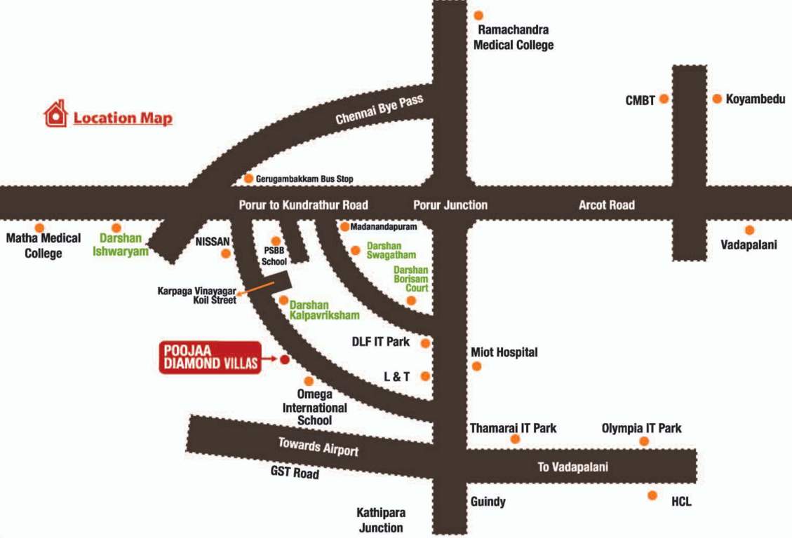 diamond villas Images for Location Plan of Poojaa Diamond Villas
