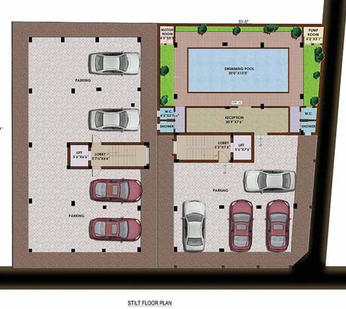 abhimanyu-garden-housing garden Block A & B Cluster Plan For Stilt Floor