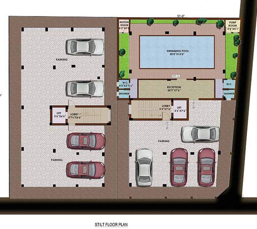 abhimanyu garden housing garden Block A & B Cluster Plan For Stilt Floor