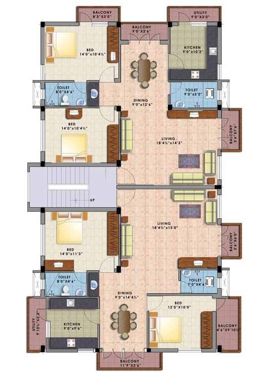 abhimanyu garden housing palm castle Palm Castle Cluster Plan from 1st to 2nd Floor