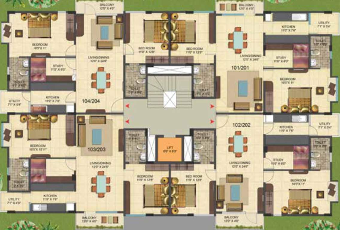 cumins estates cedar woods Cedar Woods Cluster Plan from 1st to 2nd Floor