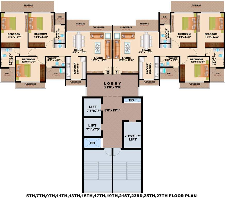  greens 1 Images for Cluster Plan of Bhagwati Greens 1