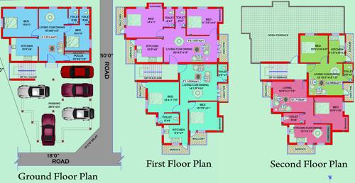  santhoshema Santhoshema Cluster Plan from Ground to 2nd Floor