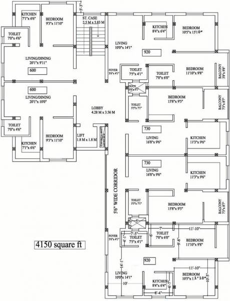 avigna-deva-infra-projects-pvt.-ltd avakash-villa Avakash Villa Cluster Plan from 1st to 4th Floor