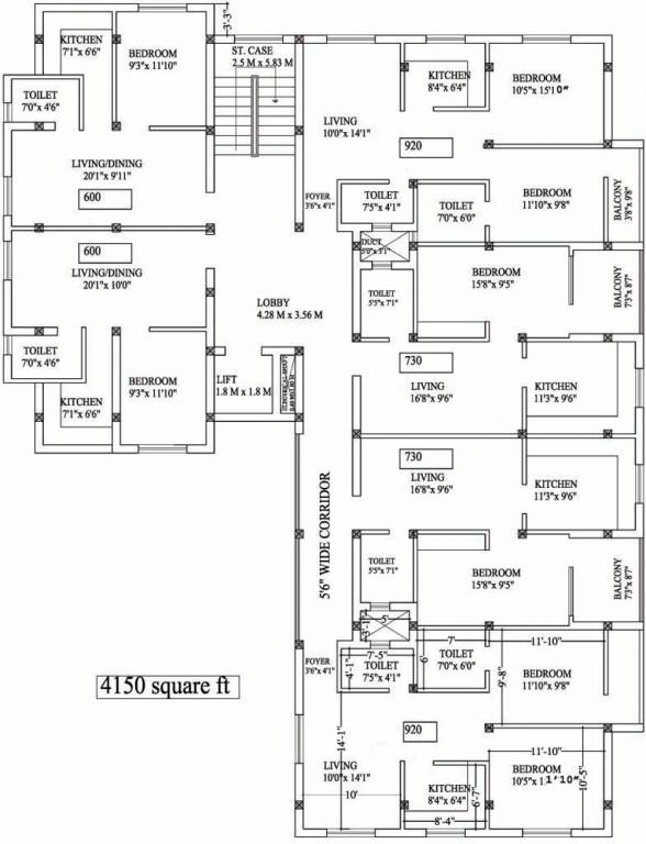avigna deva infra projects pvt. ltd avakash villa Avakash Villa Cluster Plan from 1st to 4th Floor