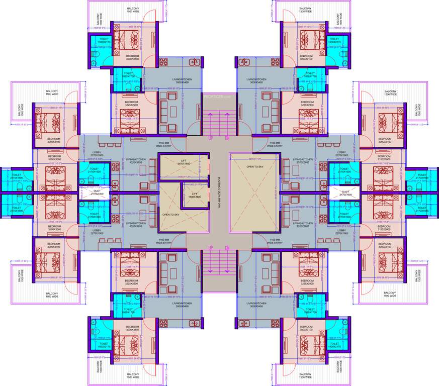 hightech affordable homes Tower 1 Cluster Plan