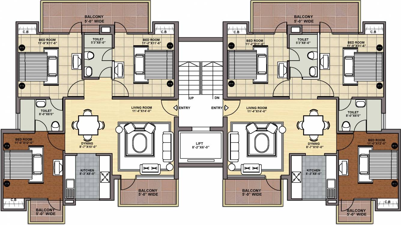 my floors Block 1 Wing B Cluster Plan