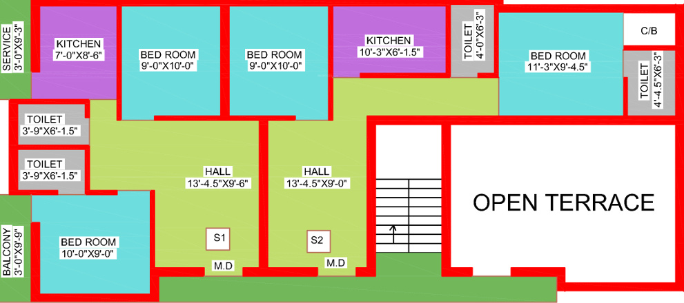castle Castle Cluster Plan For 2nd Floor