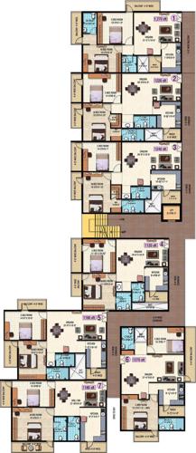 keystone-properties anjan-blossom Anjan Blossom Cluster Plan from Ground to 4th Floor