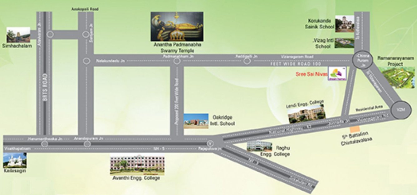dream homes project and developers sree sai niwas Location Plan