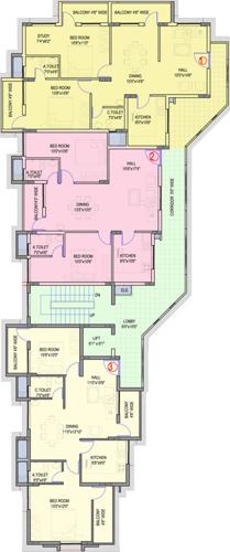 guardian-infrastructure shanthala-aashiyana-c-and-d Block C Cluster Plan from 1st to 6th Floor
