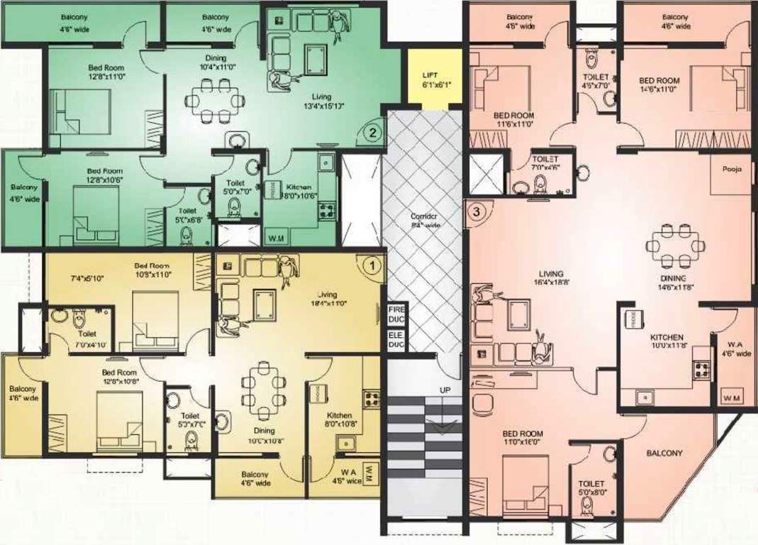 guardian infrastructure shanthala khushi Shanthala Khushi Cluster Plan from 2nd to 5th Floor