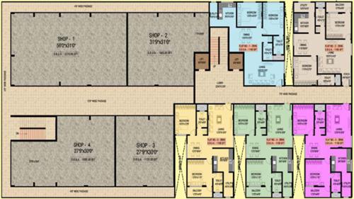malavika-builders srinivasa-arcade Srinivasa Arcade Cluster Plan for 1st Floor
