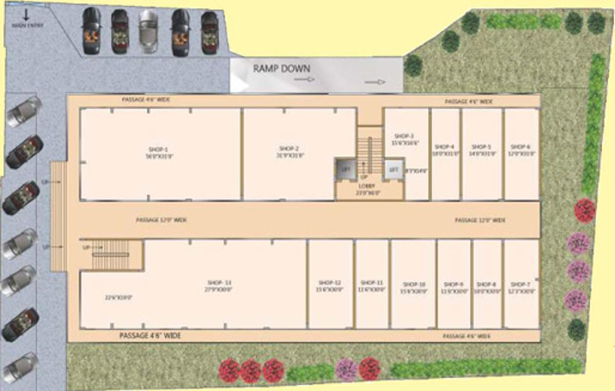 malavika builders srinivasa arcade Srinivasa Arcade Cluster Plan for Ground Floor