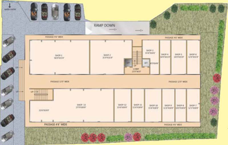 malavika-builders srinivasa-arcade Srinivasa Arcade Cluster Plan for Ground Floor