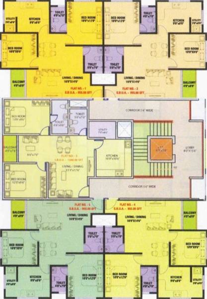 priyadarshini-builders-and-developers enclave Enclave Cluster Plan from 1st to 4th Floor