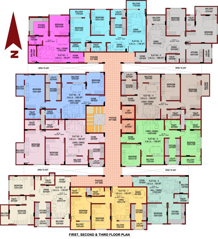  little Little Cluster Plan From 1st To 3rd Floor
