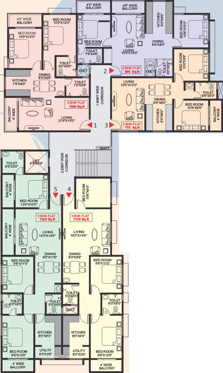 bharath developers shree ranga Shree Ranga Cluster Plan from 1st to 3rd Floor