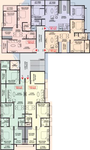 Shree Ranga Cluster Plan from 1st to 3rd Floor bharath-developers shree-ranga Shree Ranga Cluster Plan from 1st to 3rd Floor