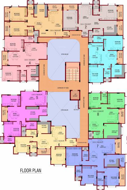 sagri-builders-and-develoepers om-vihar Om Vihar Cluster Plan from 1st to 4th Floor
