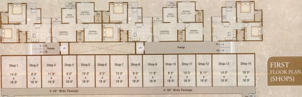 aditya-developers-vadodara pushti-2 Tower A Cluster Plan for 1st Floor