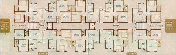 aditya-developers-vadodara pushti-2 Tower A Cluster Plan from 2nd to 3rd Floor