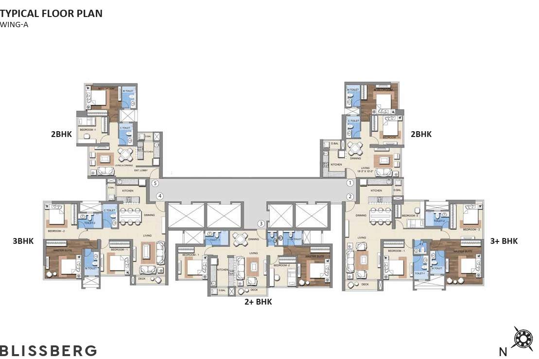  montana Blissberg Wing A Cluster Plan for Typical Floor
