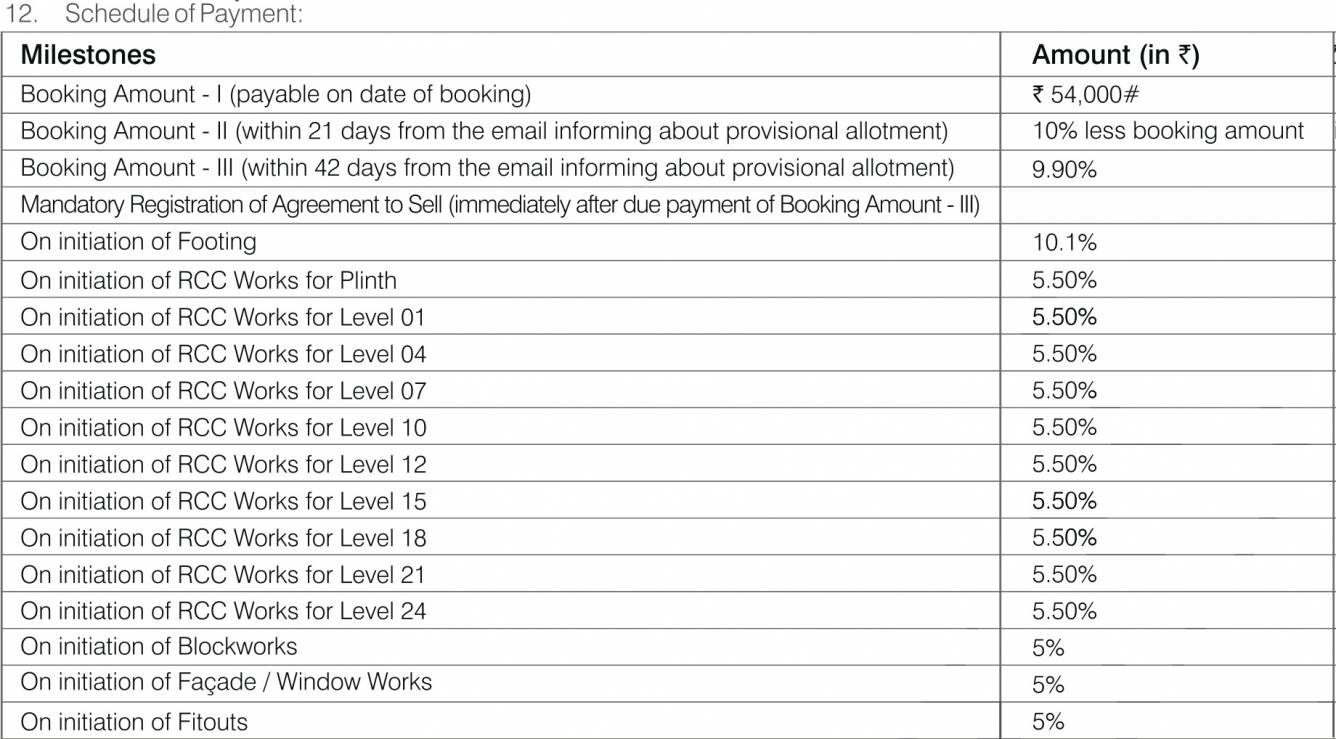 Images for Payment Plan of Lodha Codename Crown Jewel Payment Plan