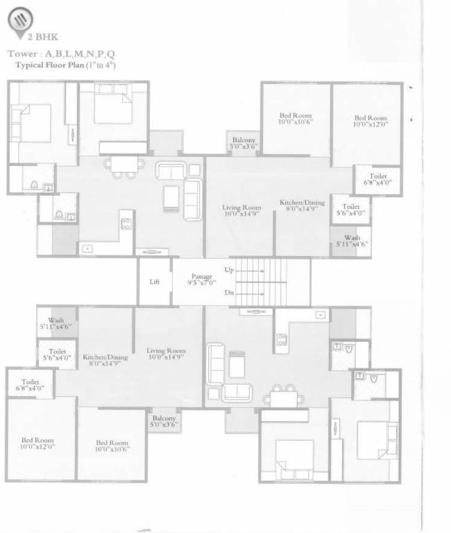  the mark phase 1 Tower A Cluster Plan from 1st to 4th Floor