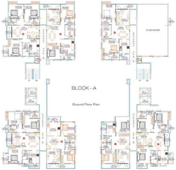 clear-title-properties cordelia Block A1 & A2 Cluster Plan For Ground Floor