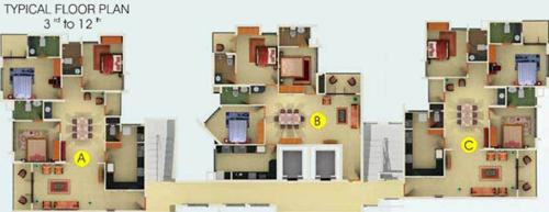 nutech-constructions cherubs-skyvillas Cherubs Skyvillas Cluster Plan from 3rd to 12th Floor