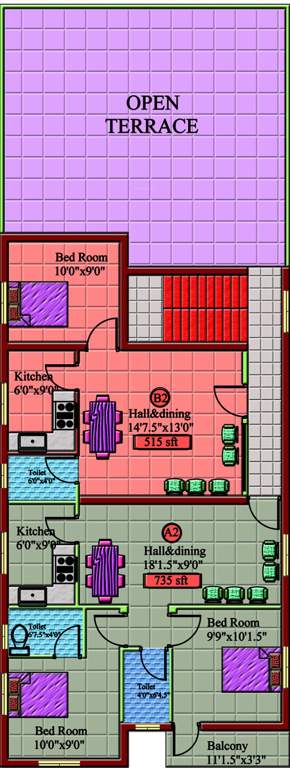 iniya illam constructions madambakkam Madambakkam Cluster Plan for 2nd Floor