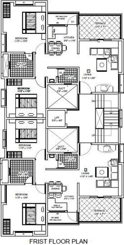 Blue Heaven Cluster Plan for 1st Floor trimurti-group blue-heaven Blue Heaven Cluster Plan for 1st Floor