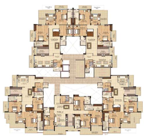 mahalaxmi-buildwell lord-krishna-terraces Lord Krishna Terraces Cluster Plan for 4th Floor