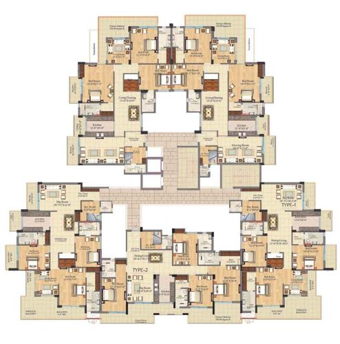 mahalaxmi-buildwell lord-krishna-terraces Lord Krishna Terraces Cluster Plan for 5th Floor