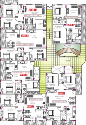 gk-shelters slv-garden SLV Garden Cluster Plan from 1st to 4th Floor