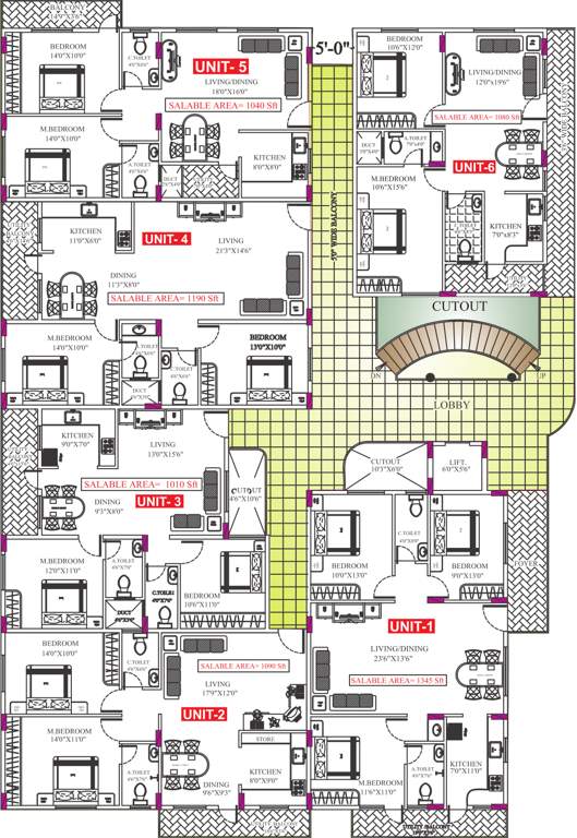 gk shelters slv garden SLV Garden Cluster Plan from 1st to 4th Floor