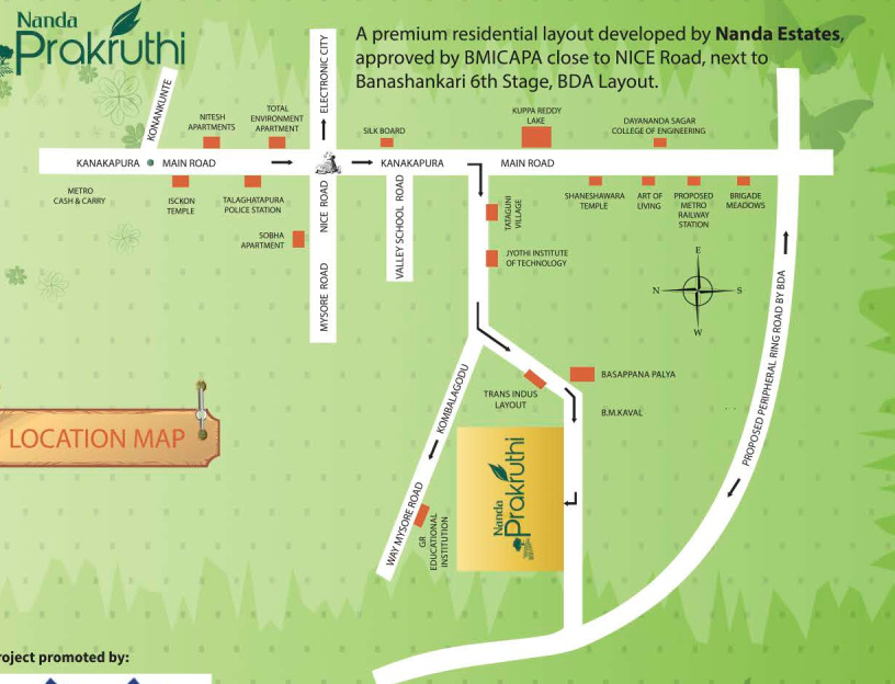 prakruthi villas Location Plan