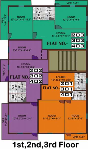 parivar-enclave renest Renest Cluster Plan for 1st, 2nd & 3rd Floor