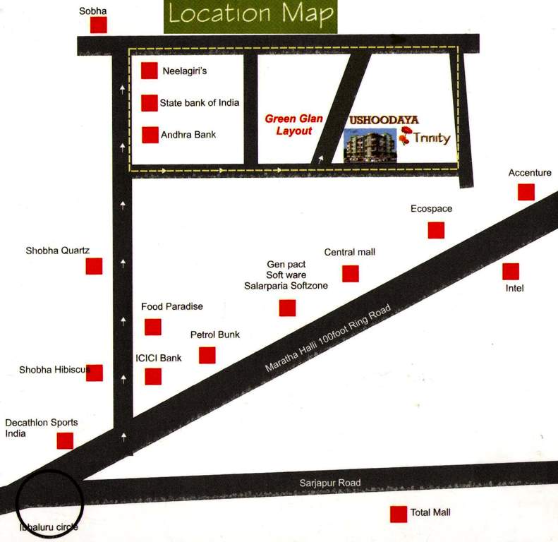 pnr group ushodaya trinity Location Plan