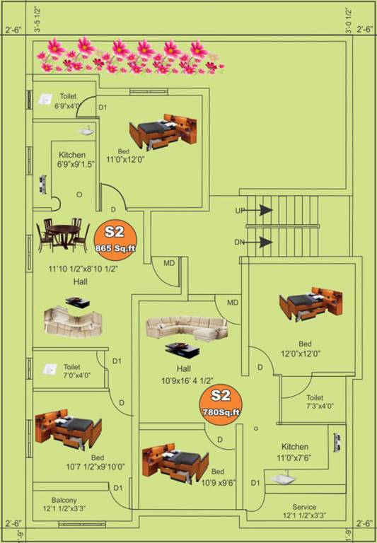 sathyam property srivari Srivari Cluster Plan for 2nd Floor