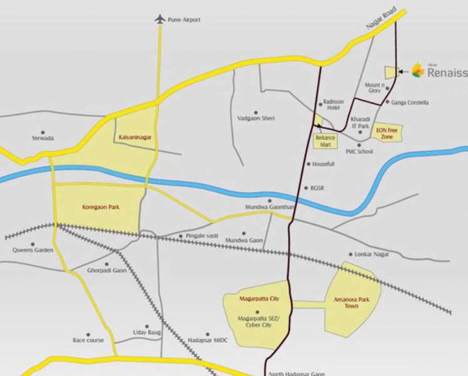  renaissant kharadi Location Plan