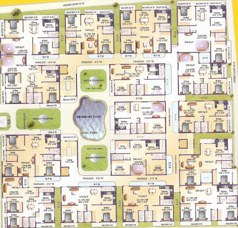  thirumala lotus Thirumala Lotus Cluster Plan from 1st to 4th Floor