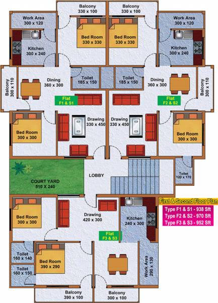 Gokulam Cluster Plan from 1st & 2nd Floor group-four-developers gokulam Gokulam Cluster Plan from 1st & 2nd Floor