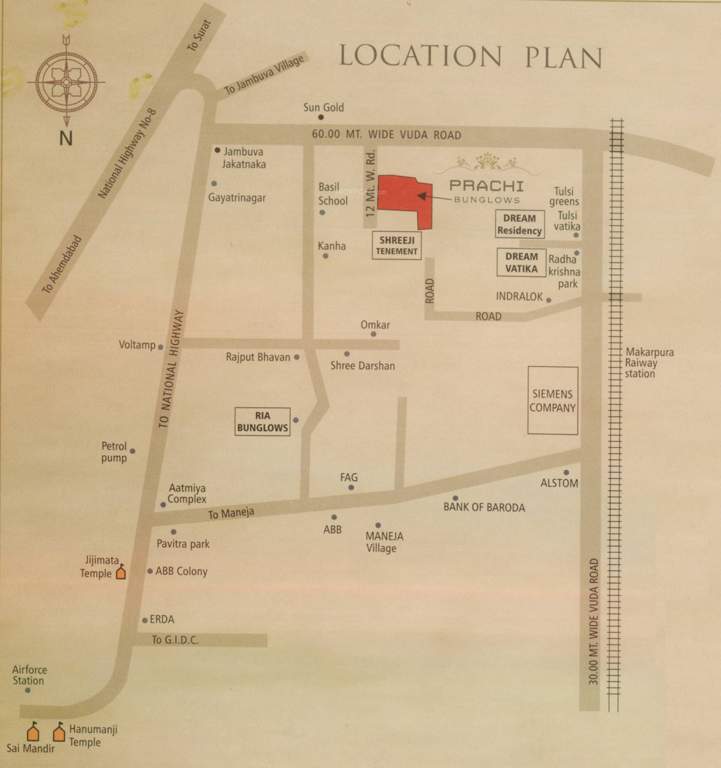 prachi bunglows Images for Location Plan of Pavan Prachi Bunglows