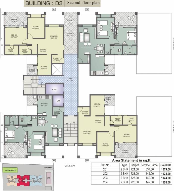 dharmavat group sunder sanskruti phase i Tower D3 Cluster Plan For 2nd Floor