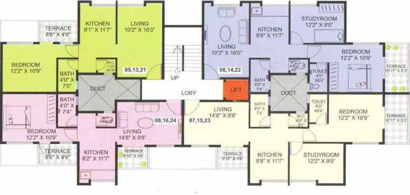  chintamani-residency Chintamani Residency Even Cluster Plan for 2nd, 4th & 6th Floor